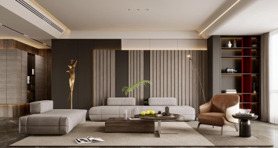 现代客厅3D模型下载